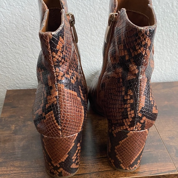 Franco Sarto Snake Print Ankle Booties - Picture 6 of 8